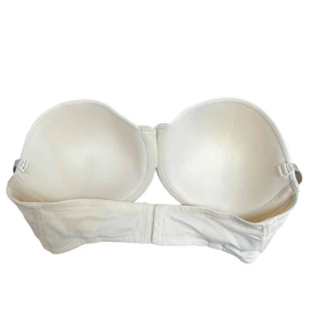 Maidenform Bra: One Fabulous Fit Strapless Bra 7955, Clear straps, Cream, 36D
